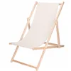 Garden deck chair Springos DC0010 ECRU, wooden, 3-position adjustable, ecru fabric