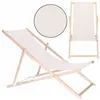 Garden deck chair Springos DC0010 ECRU, wooden, 3-position adjustable, ecru fabric