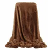 Bedspread Springos HA7070, reversible blanket 220x240 cm, sofa throw, brown