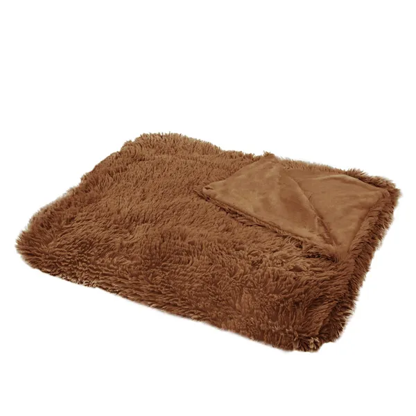 Bedspread Springos HA7070, reversible blanket 220x240 cm, sofa throw, brown