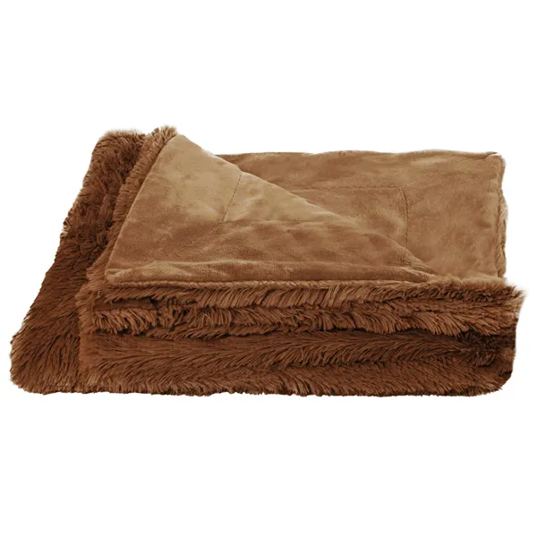 Bedspread Springos HA7070, reversible blanket 220x240 cm, sofa throw, brown