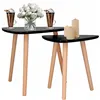 Coffee table set Springos HF0014, triangular, 2 pcs, Scandinavian style, black