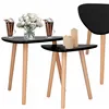 Coffee table set Springos HF0014, triangular, 2 pcs, Scandinavian style, black