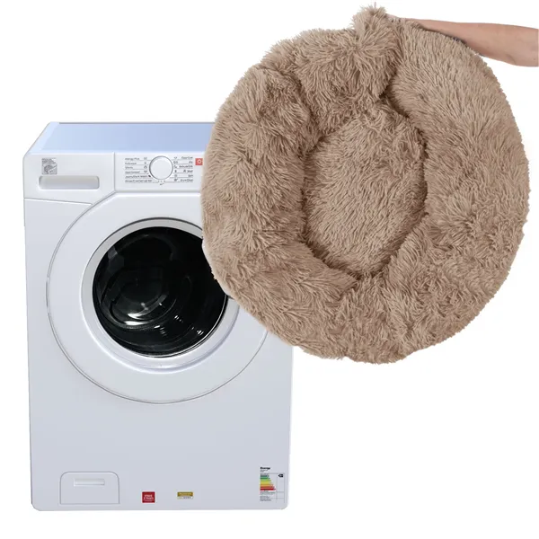 Лежанка для собаки и кошки Springos PA0170, 40 см, плюшевая, светло-коричневая