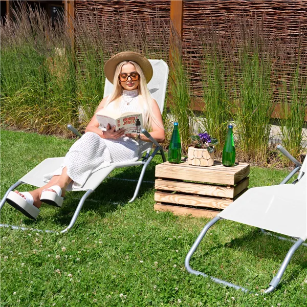 Zero gravity garden lounger Springos GC0032 ecru