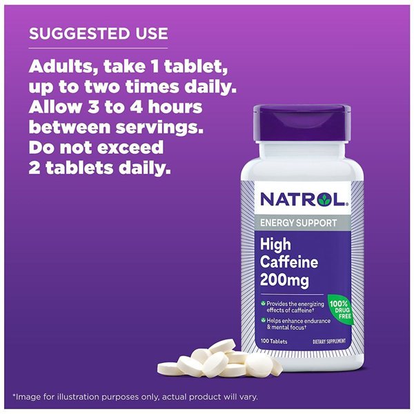 Korkea kofeiinipitoisuus, 200 mg - 100 tablettia