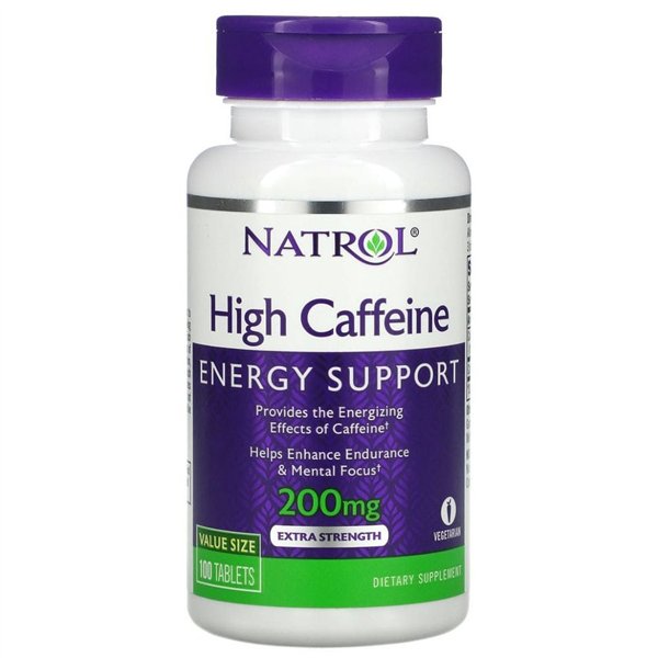 Высокое содержание кофеина, 200 мг - 100 таблеток