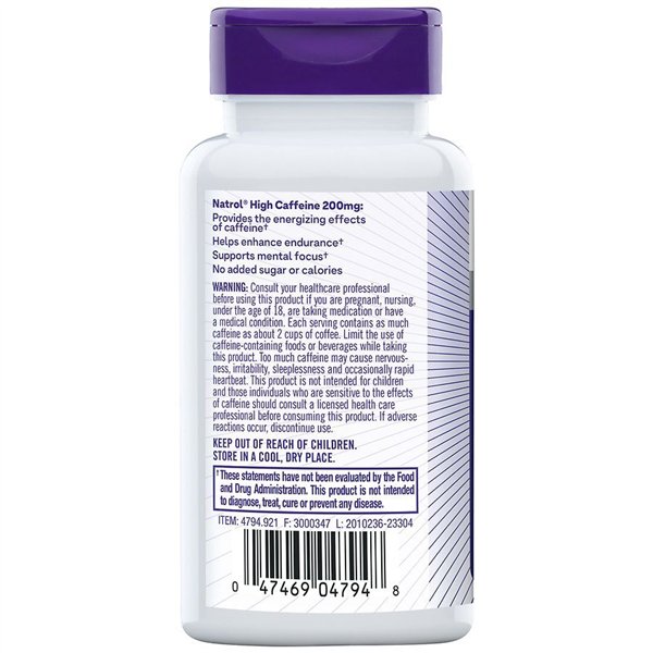 Korkea kofeiinipitoisuus, 200 mg - 100 tablettia