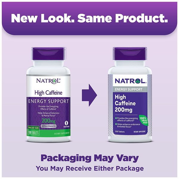 Augsts kofeīna saturs, 200 mg - 100 tabletes