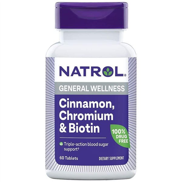 Cinamonas, chromas ir biotinas - 60 tablečių