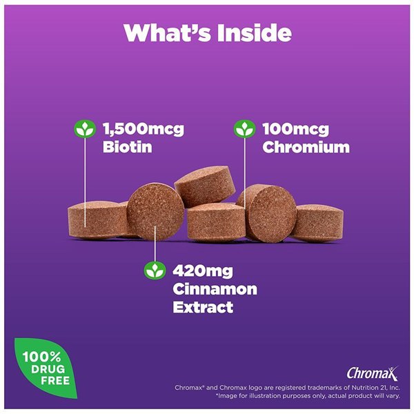 Cinamonas, chromas ir biotinas - 60 tablečių