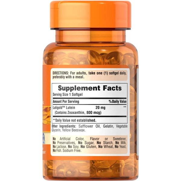 Liuteinas, 20 mg – 120 minkštųjų kapsulių