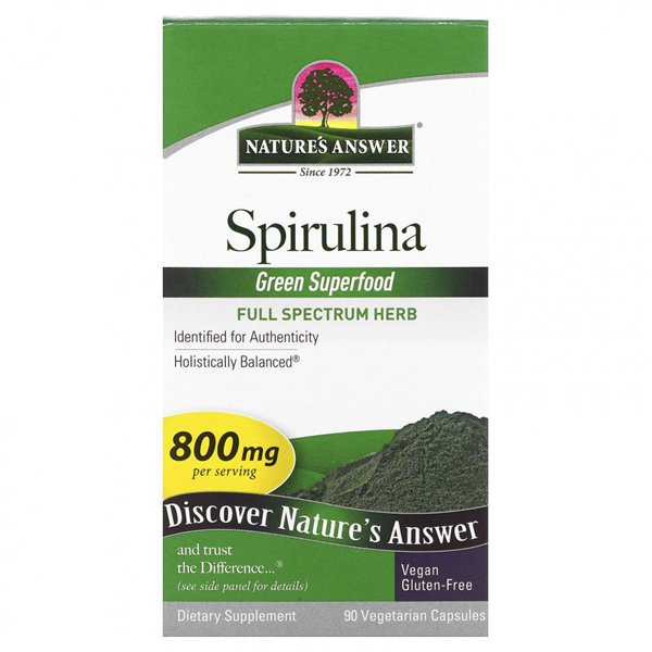 Spirulina, 800 mg - 90 v kapsulių