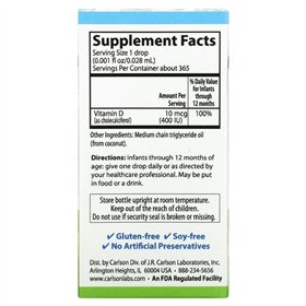 Kūdikio „Super Daily“ vitaminas D3, 400 TV – 10 ml.