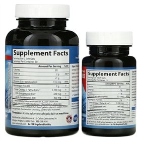 Laukinėje gamtoje sugautos super omega-3 riebalų rūgštys, 1200 mg - 100 + 30 minkštųjų kapsulių