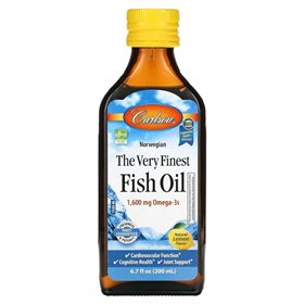 Aukščiausios kokybės žuvų taukai, natūrali citrina - 200 ml.