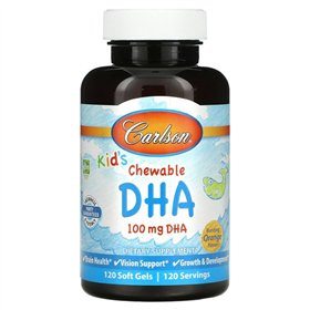 Детский жевательный DHA, 100 мг, апельсин - 120 мягких капсул