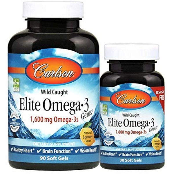 Elite Omega-3 Gems, 1600 mg dabīgā citrona garša - 90 + 30 mīkstās kapsulas