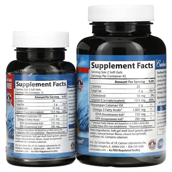 Smart Omega-3, 1000mg Natural Lemon - 90 + 30 softgels