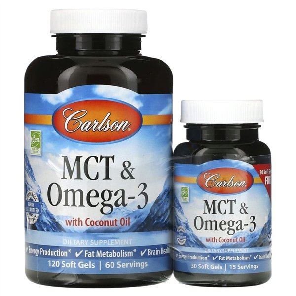 MCT un Omega-3 - 120 + 30 mīkstās kapsulas