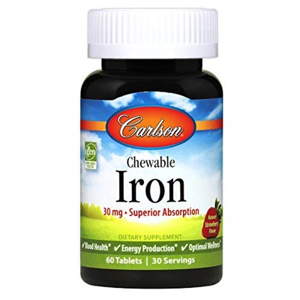Chewable Iron, 30mg Strawberry - 60 tablets