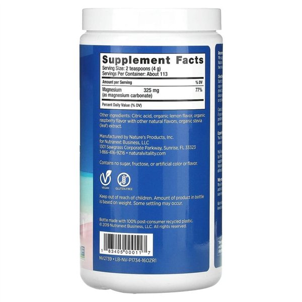 Natural Calm, Raspberry Lemon - 453g