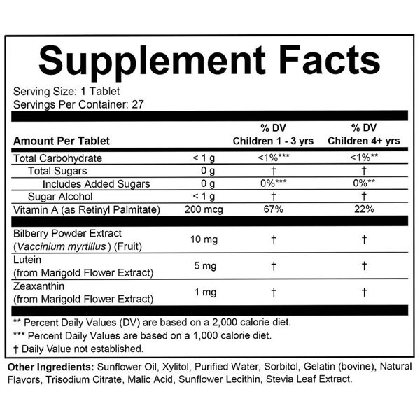 Healthy Vision Softmelts Gummies, Natural Berry - 27 tabs