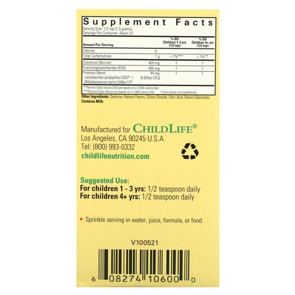 Probiotics with Colostrum Powder, Tropical Orange - 34g