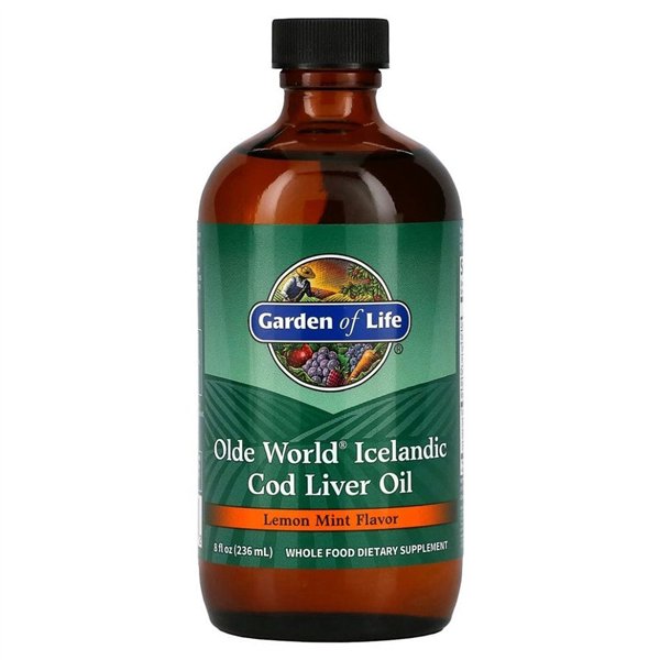 Olde World Icelandic Cod Liver Oil, Lemon Mint - 236 ml.