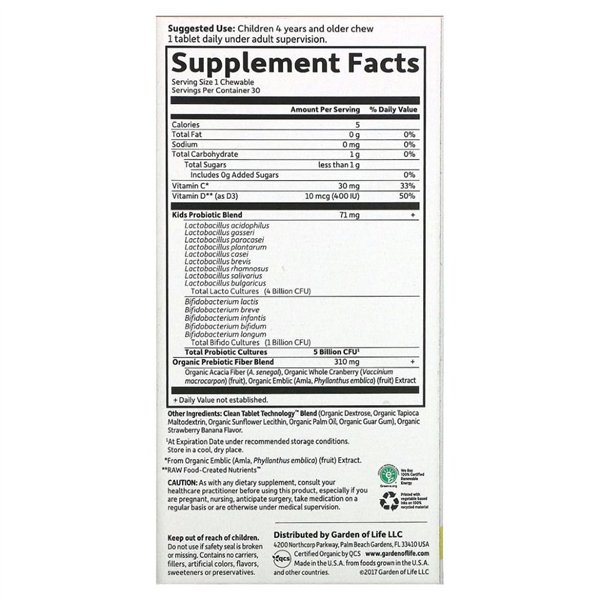 Dr. Formulated Probiotics Kids+, Strawberry Banana - 30 chewables