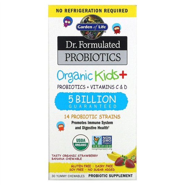 Dr. Formulated Probiotics Kids+, zemeņu un banānu – 30 košļājamās tabletes
