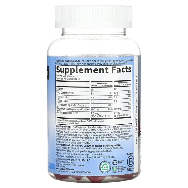 Dr. Formuled Magnesium pre- ja probiooteilla -karkit, vadelma - 60 karkkia