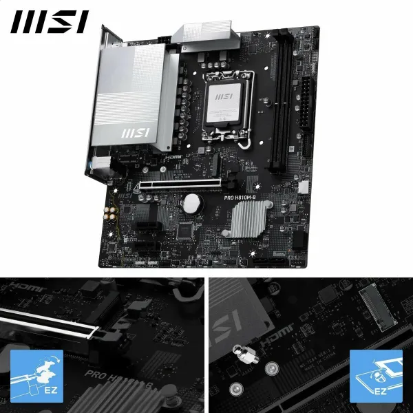 Pagrindinė plokštė MSI PRO H810M-B LGA 1851
