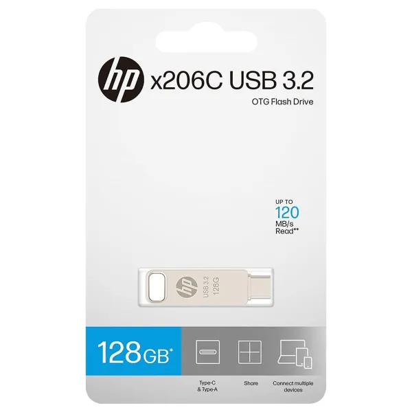 USB Zibatmiņa HP HPFD206C-A-128 Metāls 128 GB