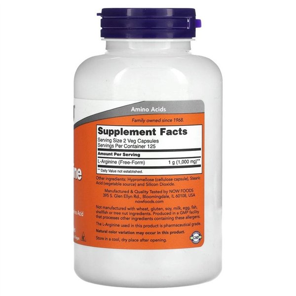 L-arginiini, 500 mg - 250 kaps.