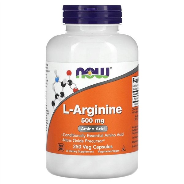 L-argininas, 500 mg - 250 kapsulių