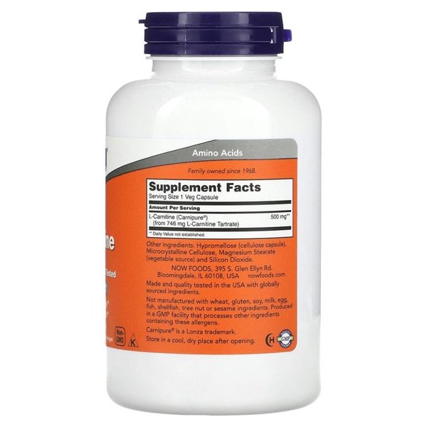 L-Carnitine, 500mg - 180 vcaps