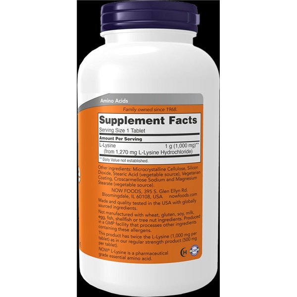 L-Lysine, 1000mg - 100 tabs