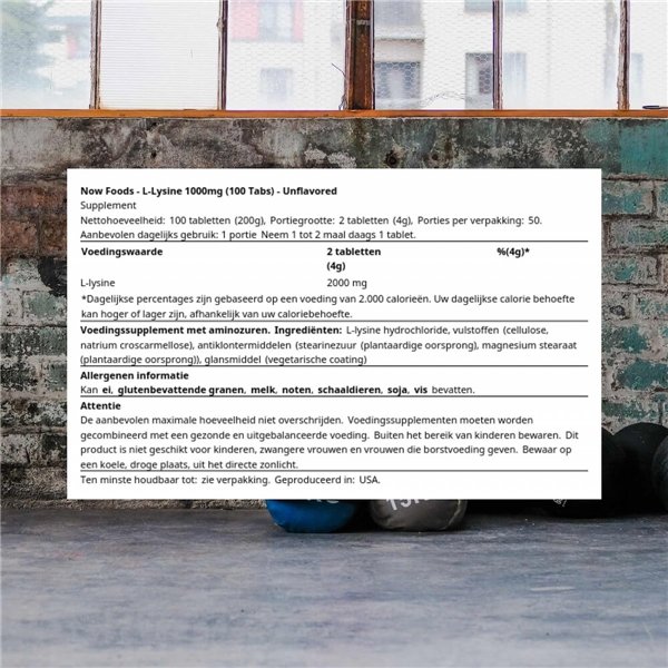 L-Lysine, 1000mg - 100 tabs