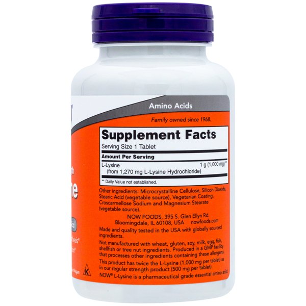 L-Lysine, 1000mg - 100 tabs