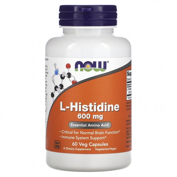 L-Histidine, 600mg - 60 vcaps