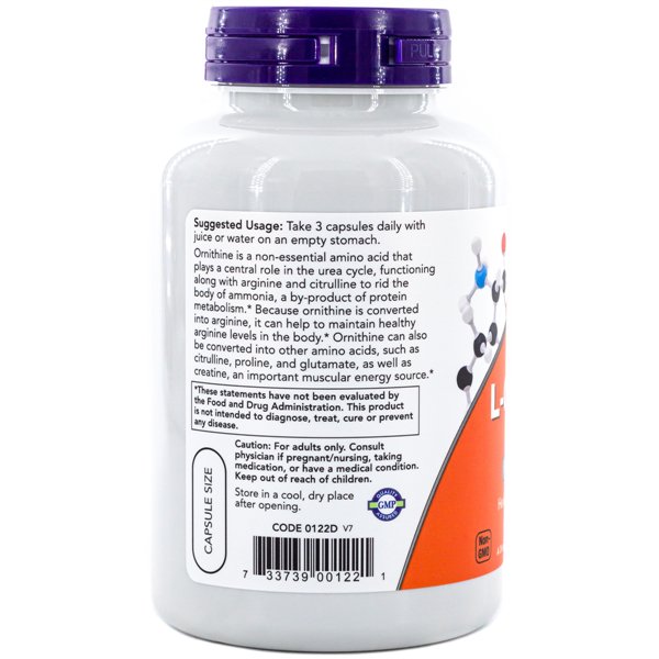L-ornitinas, 500 mg - 120 v kapsulių