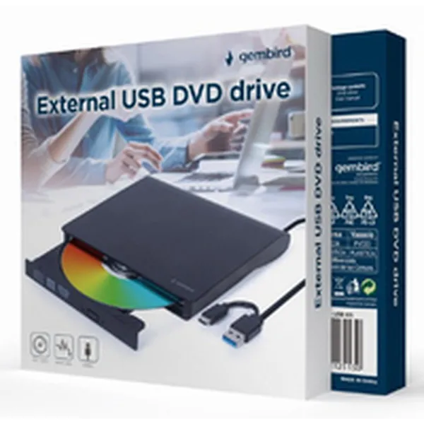 Ārējais Ierakstītājs GEMBIRD DVD-USB-031 DVD-R 8x, DVD-R DL 6x, DVD-RW 6x, DVD-RAM 5x, DVD+R 8x, DVD+R DL 6x, DVD+RW 8x, DVD M-D