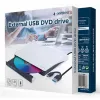 Ārējais Ierakstītājs GEMBIRD DVD-USB-031-BW DVD-R 8x, DVD-R DL 8x, DVD-RW 8x, DVD-ROM 8x, DVD-RAM 5x, DVD+R 8x, DVD+R DL 8x, DVD