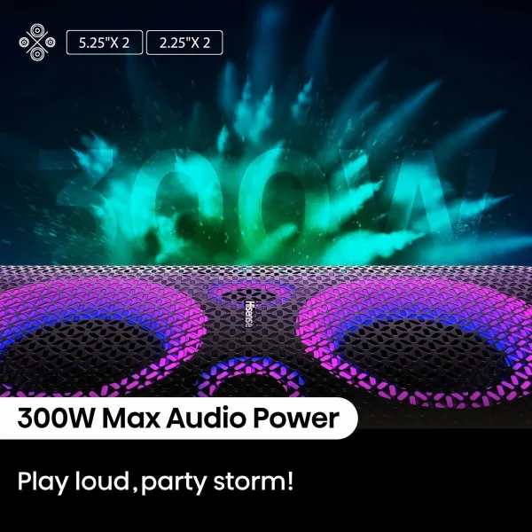Portable Bluetooth Speakers Hisense PARTY STORM Black 300 W