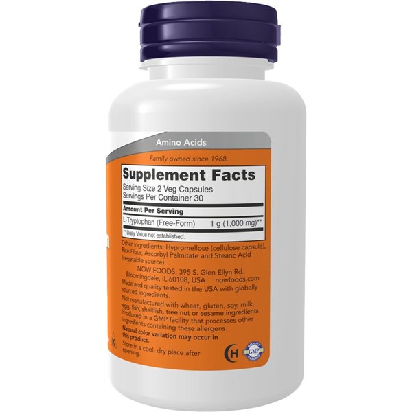 L-Tryptophan, 500mg - 60 vcaps