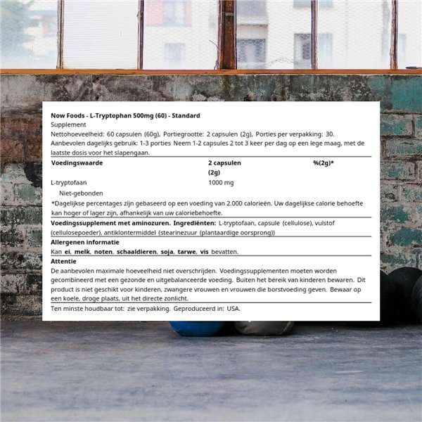 L-Tryptophan, 500mg - 60 vcaps