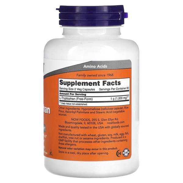 L-Tryptophan, 500mg - 120 vcaps