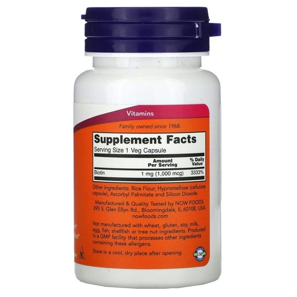 Biotin, 1000mcg - 100 vcaps