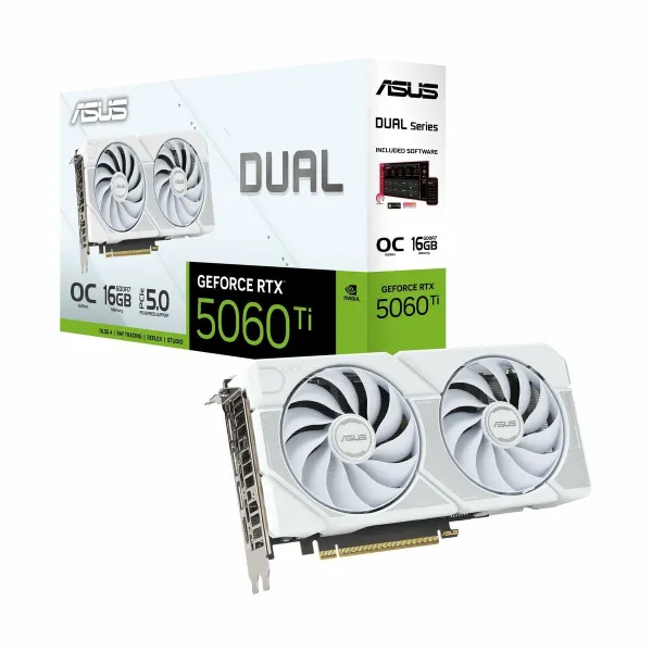 Grafikas Karte Asus Dual -RTX5060TI-O16G-WHITE geforce rtx 5060 ti 16 GB GDDR7